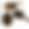 2pcs bronze antique levier dos de boucle d'oreille de vide plat ovale cabochon de réglage camée plat sku-37993