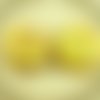 2pcs grand picasso jaune brun blanc plat pièce pendentif focal verre tchèque perles de 26mm sku-30380