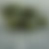 Vert métallique lustre champignon bouton de verre tchèque perles de 9mm x 8mm 12pcs sku-26404