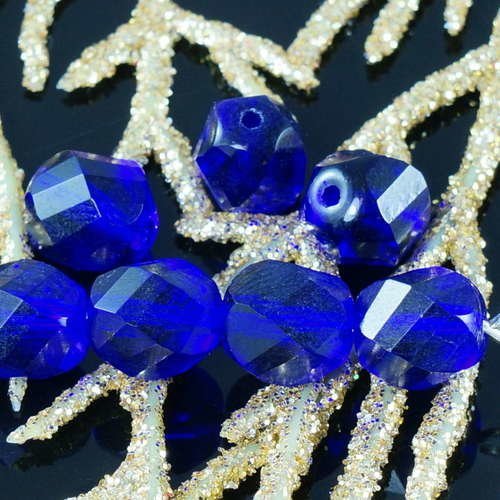 Foncé bleu clair verre tchèque torsadée coupe en spirale à facettes perles rondes d'incendie poli 8m sku-18610
