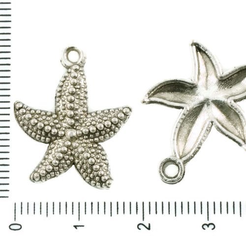 8pcs antique ton argent grosses étoiles de mer des animaux marins en mer charms pendentif tchèque mé sku-37257