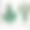 4pcs antique ton argent turquoise vert patine de lavage de fleur de lustre pend hoop boucles d'oreil sku-37050