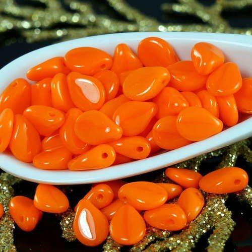 60pcs opaque orange halloween pip perles de verre tchèque pip preciosa pip fleur plate pétale de 5mm sku-18010