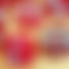 4pcs cristal rouge rubis clair ab complète de signe de paix de l'amour de l'arbre de vie pendentif d sku-37191