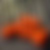 Opaque orange halloween poney tchèque ronde en verre grand trou perles anneau de roller crow 6mm x 3 sku-16733