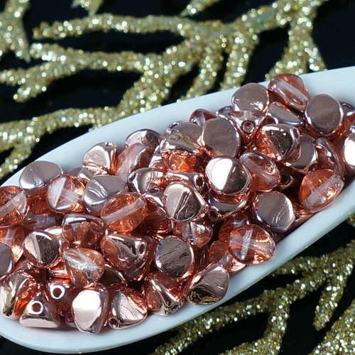 60pcs cristal d'or capri pincée tchèque perles de verre de 5mm sku-18800