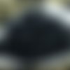 Opaque noir de jais tchèque verre plat anneau de perles en forme de o grand trou de beigne halloween sku-18803