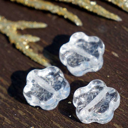 Claire en cristal tchèque de verre plat fleur de perles de bohème 10mm 20pcs sku-17045