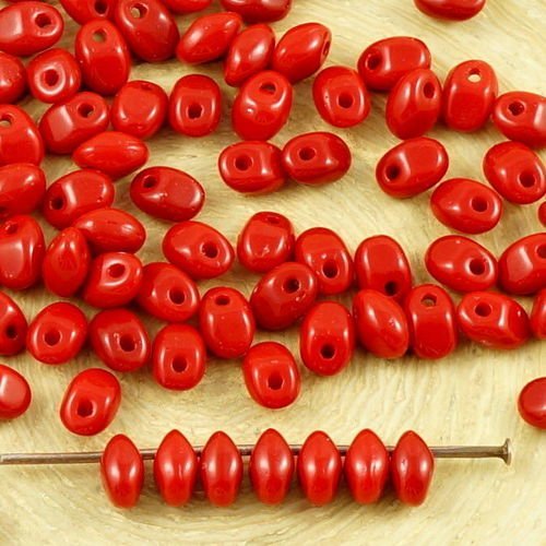 20g opaque rouge corail solo de graines de preciosa un trou de verre tchèque perles 2 5 mm x 5mm sku-35481