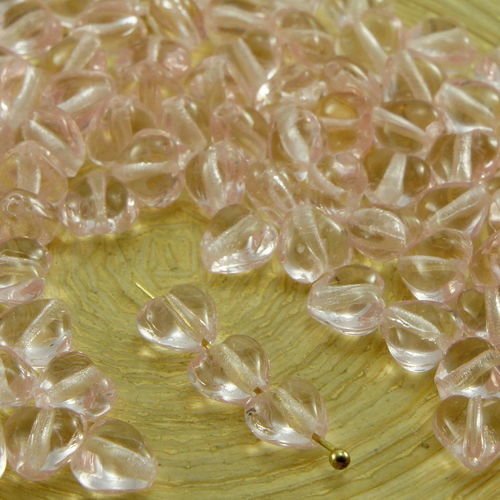Crystal valentine rose en forme de coeur saint-valentin verre tchèque perles de 6mm 30pcs sku-33641