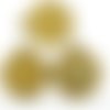 2pcs tchèque mat or patine bronze antique rond pendentif cabochon paramètres de coeur saint-valentin sku-34270