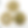 2pcs tchèque mat or patine antique ton argent pendentif rond cabochon paramètres spirale lunette vid sku-34292