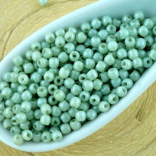 5g opaque vert lustre rond druk petites entretoise de semences de verre tchèque perles de 2mm sku-32837