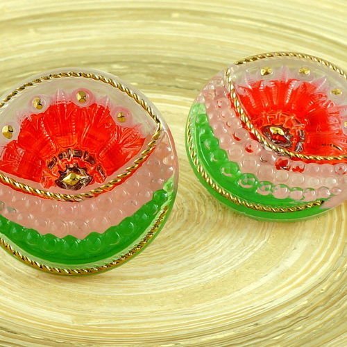 1pc de gros cristaux de saint-valentin rose rouge vert or tulipe fleur à la main le verre tchèque bo sku-30880