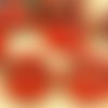 4pcs picasso marron corail rouge opaque signe de paix de l'amour de l'arbre de vie pendentif de char sku-37190