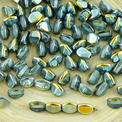 60pcs métallique marea or cristal demi-pincée de verre tchèque entretoise bicone à facettes perles 5 sku-31135