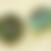 1pc crystal vitrail dichroïque vert moyen en argent fleur de collines rondes à la main le verre tchè sku-37701