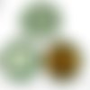 2pcs tchèque vert turquoise patine antique ton argent grand pendentif rond cabochon paramètres de po sku-34251
