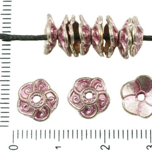 30pcs antique ton argent valentine rose patine laver grosse perle pompon bouchon de fleur floral ron sku-36491
