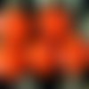 Opaque orange halloween verre tchèque tordu en spirale ronde perles toupie est écrasé 10mm 10pcs sku-18719