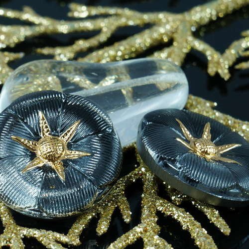 1pc à la main le verre tchèque argent chromé bouton d'or taille de la fleur 10 22 5 mm sku-18329
