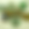 4pcs picasso turquoise vert brun mélangé rustique libellule plat pièce ronde verre tchèque perles de sku-27514