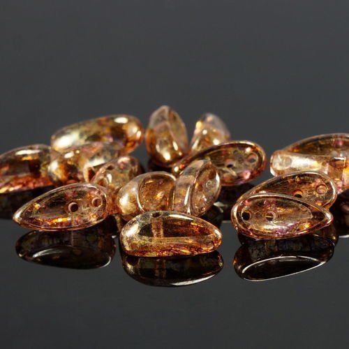 Nouvelle forme de 30pcs picasso jaune lustre de cristal preciosa piment perles de verre tchèque deux sku-25904