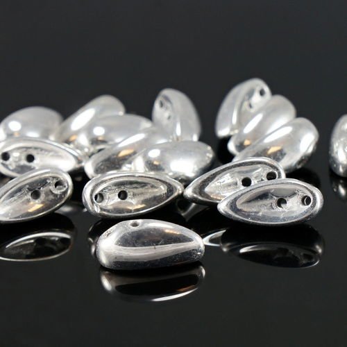 Nouvelle forme de 30pcs metallic silver preciosa piment perles de verre tchèque deux trou des de 4 m sku-25909