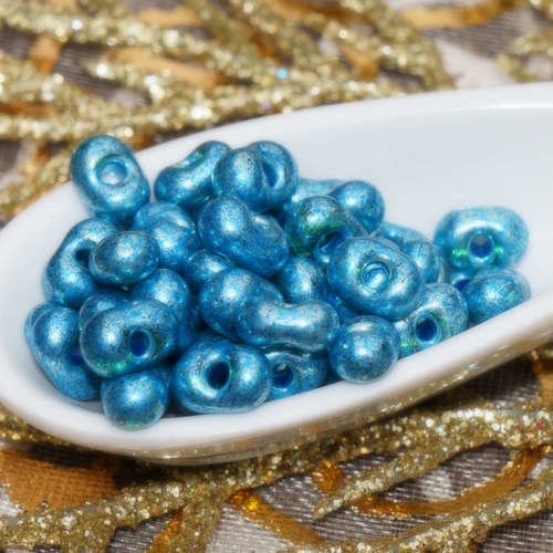 20g brillant métallisé bleu farfalle perles de rocaille en verre tchèque de preciosa d'arachide perl sku-17771