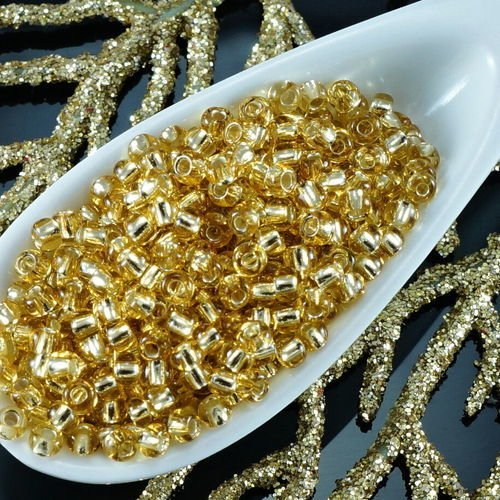 20g jaune argent cristal doublé de verre tchèque ronde perles de rocaille 9/0 preciosa de entretoise sku-25968