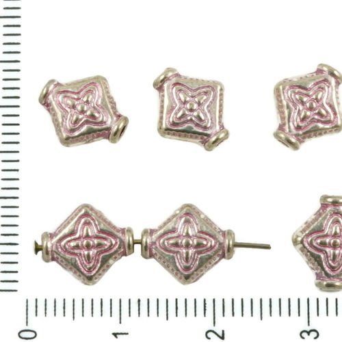 20pcs antique ton argent valentine rose patine de lavage à plat losange croix de modèle de fleur de  sku-36788