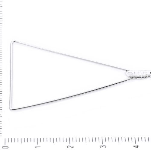 6pcs argenté boucle d'oreille hoop oreille fil triangle chute de calibre 21 pendentif composant de m sku-37908
