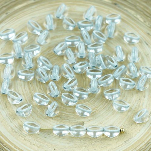 60pcs cristal d'argent bordée de pincement tchèque perles de verre de 5mm sku-28977