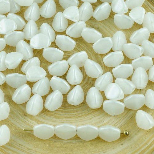 60pcs pearl shine blanc pincée de verre tchèque entretoise bicone à facettes perles 5mm sku-31118