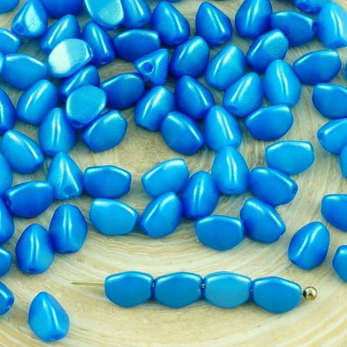 60pcs or briller bleuet bleu pincée de verre tchèque entretoise bicone à facettes perles 5mm sku-31121