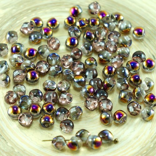 Nouvelle forme de cristal violet de la moitié plus petit champignon bouton tchèque perles de verre d sku-27440