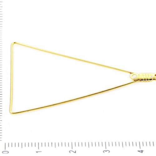 6pcs plaqué or boucle d'oreille hoop oreille fil triangle chute de calibre 21 pendentif composant de sku-37907