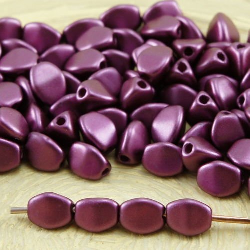 60pcs pastel perle de lumière pourpre bourgogne pincée bicone à facettes entretoise tchèque perles d sku-32058