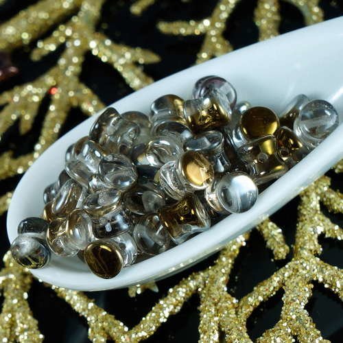 60pcs clair métallisé bronze pellet tchèque perles de verre preciosa granulés pressés de de 4 mm x 6 sku-17983