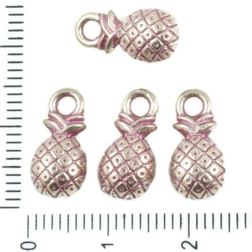 10pcs antique ton argent valentine rose patine laver ananas fruits pendentifs charms tchèque métal c sku-36525