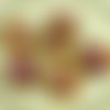 4pcs picasso jaune brun métallique valentine rose laver rustique libellule plat pièce ronde verre tc sku-30384