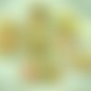 10pcs rustique picasso brun albâtre blanc jaune verre tchèque plat sculpté rectangle perles 12mm x 1 sku-28840