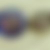 1pc fleur en or volcan bleu violet à la main le verre tchèque en forme de dôme bouton de taille 14 3 sku-26889