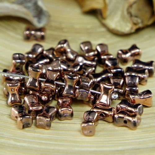 Nouvelle forme 60pcs cuivre métallique plein verre tchèque petit noeud perles en os pressé écarteur  sku-26477