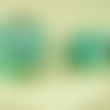 1pc opaque turquoise vert de la feuille d'or de peau de serpent de l'oriental à la main le verre tch sku-27504