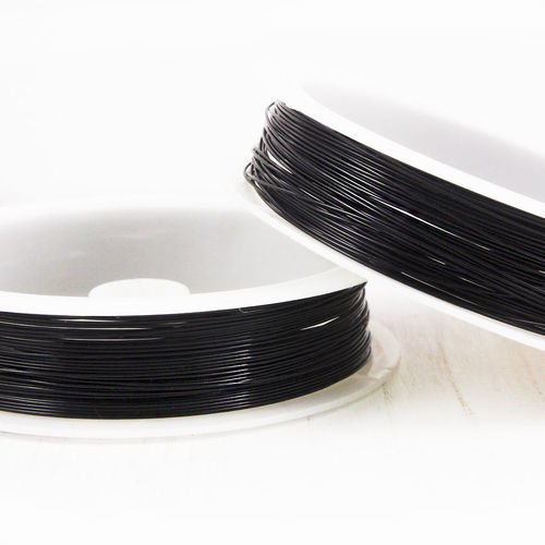 10m 32ft 10yrd noir artistique de fil de laiton sur une bobine de bijoux artisanaux cordon d'humeur  sku-38082