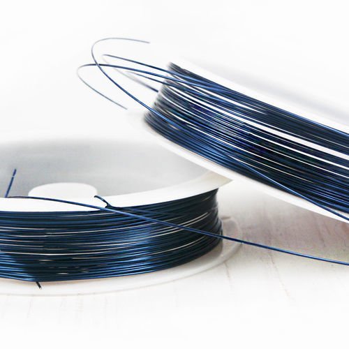 16m 52ft 17yrd bleu foncé artistique de fil de laiton sur une bobine de bijoux artisanaux cordon d'h sku-38083