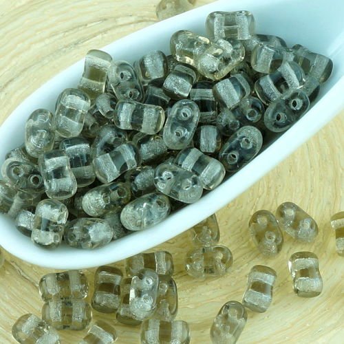 10g de cristal de diamant noir bi-bo 2 trou bibo twin verre tchèque perles de 2 8 mm x 5.5 mm sku-32278