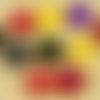 Mélange multicolore de fleurs rond plat pièce de monnaie tchèque perles de verre 11 mm 16pc sku-16346