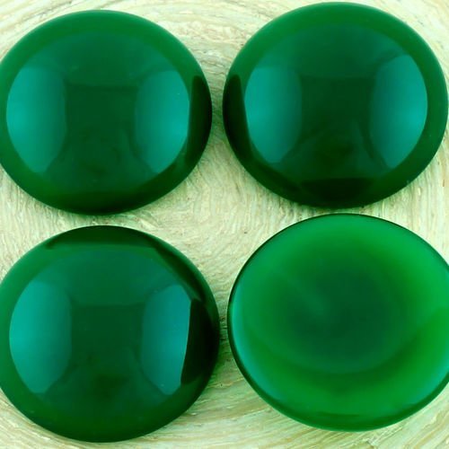 2pcs opale rond vert en forme de dôme à dos plat verre tchèque en de cabochon 20mm sku-34795